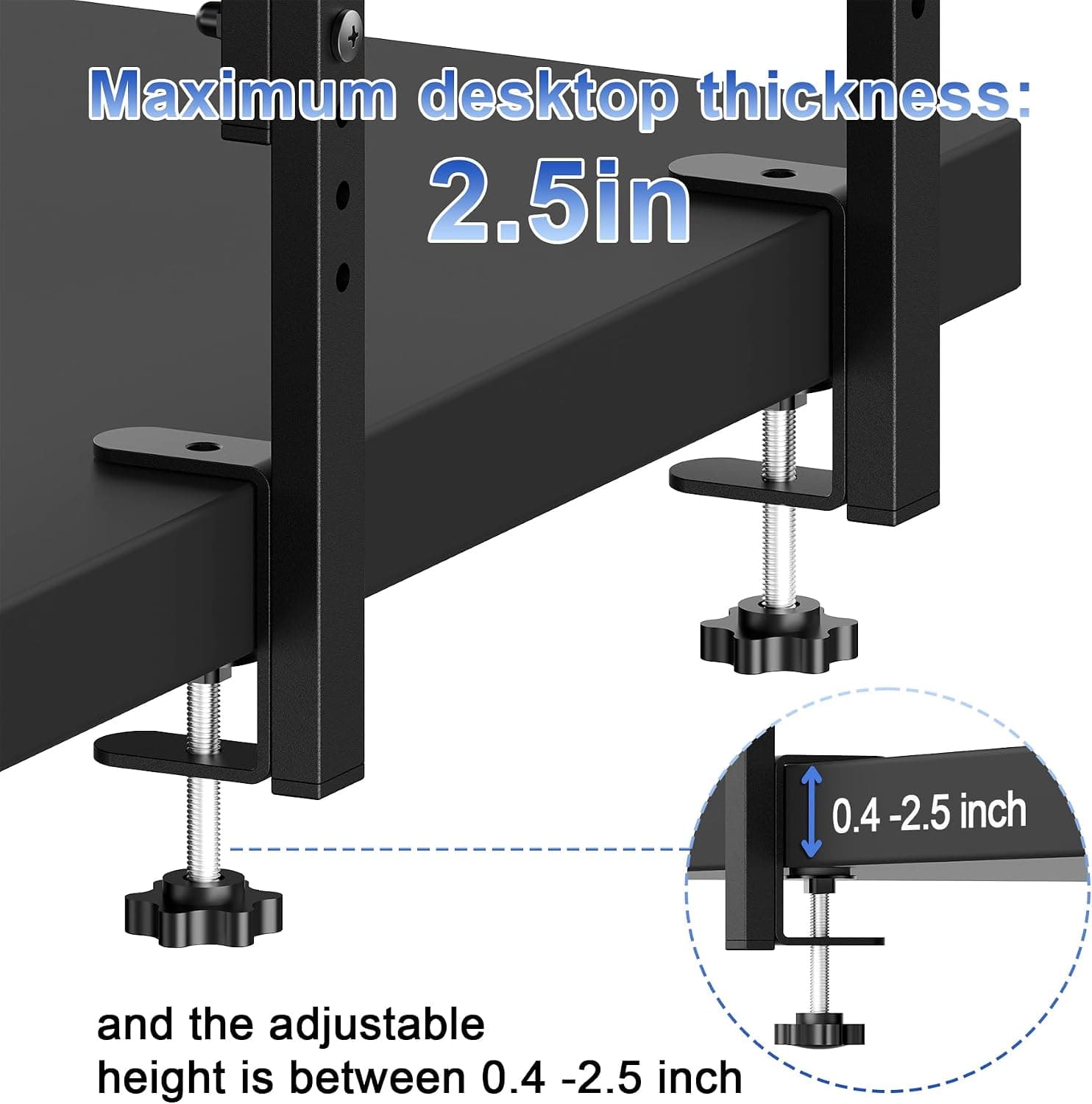 2-Tier Desk Shelf | Desk Organization Expandable Clamp on Desk Shelf Desktop Accessories for Offices and Game Rooms (Wood)