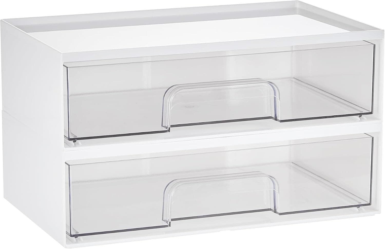 Vtopmart 12.1''W Clear Stackable Storage Drawers,3 Pack Acrylic Plastic Organizers Bins for Makeup Palettes, Cosmetics, and Beauty Supplies,Ideal for Vanity, Bathroom,Cabinet,Desk Organization